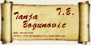 Tanja Bogunović vizit kartica